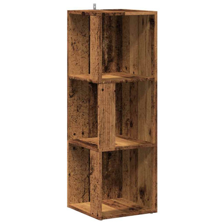 vidaXL Hoekkast 33x33x100 cm bewerkt hout oud houtkleurig afbeelding2 - 1
