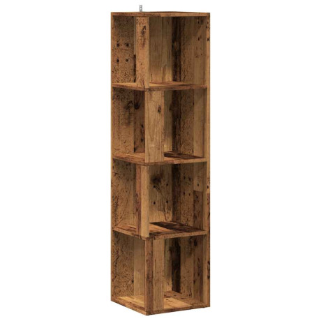vidaXL Hoekkast 33x33x132 cm bewerkt hout oud houtkleurig afbeelding2 - 1