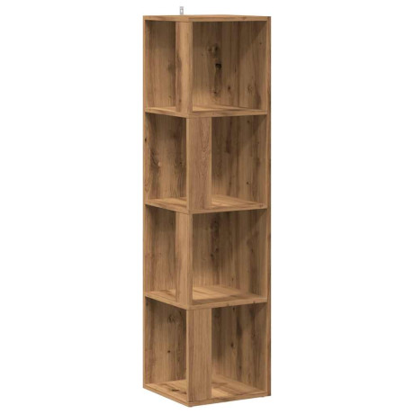 vidaXL Hoekkast 33x33x132 cm bewerkt hout artisanaal eikenkleur afbeelding2 - 1