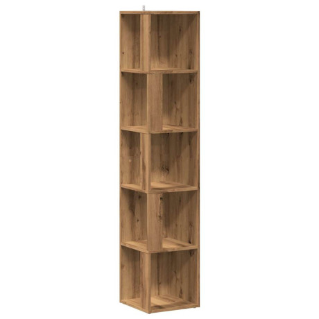 vidaXL Hoekkast 33x33x165 cm bewerkt hout artisanaal eikenkleur afbeelding2 - 1