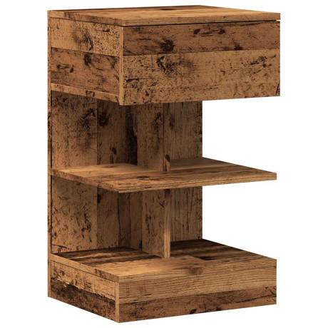 vidaXL Nachtkastje 40x35x65 cm bewerkt hout oud houtkleurig afbeelding2 - 1