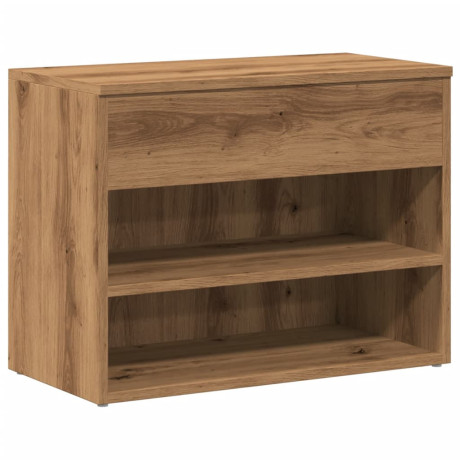 vidaXL Schoenenbankje 60x30x45 cm bewerkt hout artisanaal eikenkleur afbeelding2 - 1