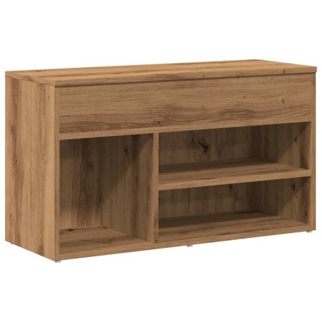 vidaXL Schoenenbankje 80x30x45 cm bewerkt hout artisanaal eikenkleur afbeelding2 - 1