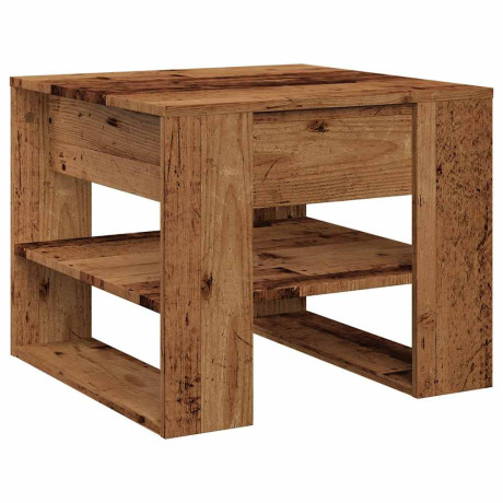 vidaXL Salontafel 55,5x55x45 cm bewerkt hout oud houtkleurig afbeelding2 - 1