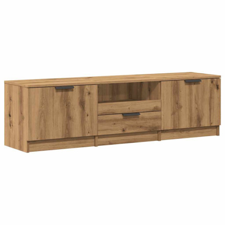 vidaXL Tv-meubel Artisan Eiken 140x35x40 cm Bewerkt Hout afbeelding2 - 1
