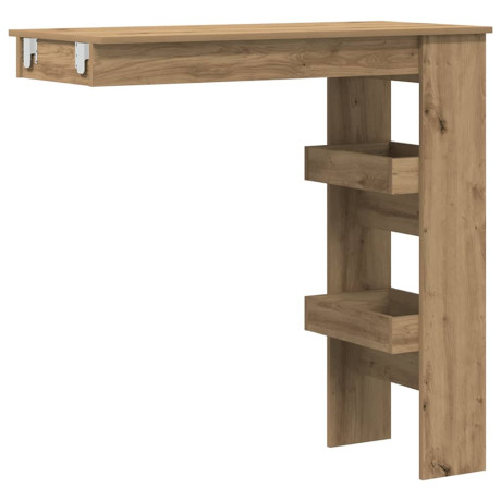 vidaXL Bartafel wandgemonteerd 102x45x103,5 cm bewerkt hout artisanaal afbeelding2 - 1