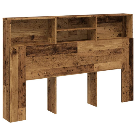 vidaXL Hoofdbordkast 160x19x103,5 cm bewerkt hout oud houtkleurig afbeelding2 - 1