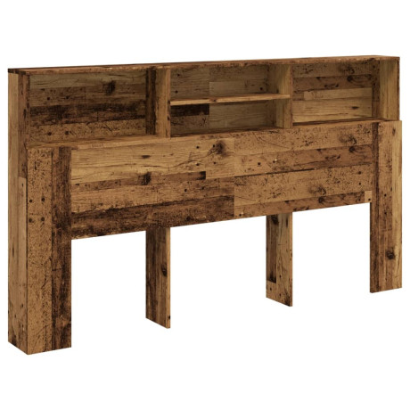vidaXL Hoofdbordkast 180x19x103,5 cm bewerkt hout oud houtkleurig afbeelding2 - 1