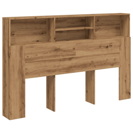vidaXL Hoofdbordkast 180x19x103,5cm bewerkt hout artisanaal eikenkleur afbeelding2 - 1
