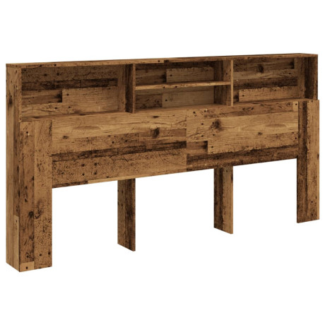 vidaXL Hoofdbordkast 200x19x103,5 cm bewerkt hout oud houtkleurig afbeelding2 - 1