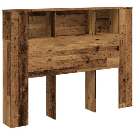 vidaXL Hoofdbordkast 140x18,5x102,5 cm bewerkt hout oud houtkleurig afbeelding2 - 1