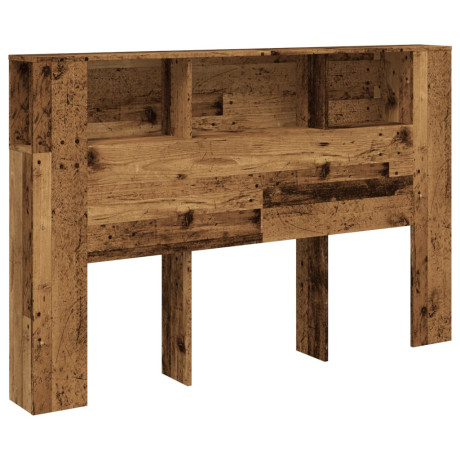 vidaXL Hoofdbordkast 160x18,5x103,5 cm bewerkt hout oud houtkleurig afbeelding2 - 1