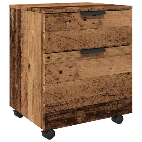 vidaXL Dossierkast verrijdbaar 45x38x54cm bewerkt hout oud houtkleurig afbeelding2 - 1