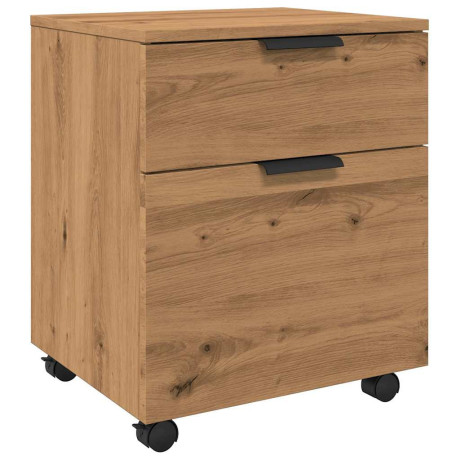 vidaXL Dossierkast verrijdbaar 45x38x54 cm hout artisanaal eikenkleur afbeelding2 - 1