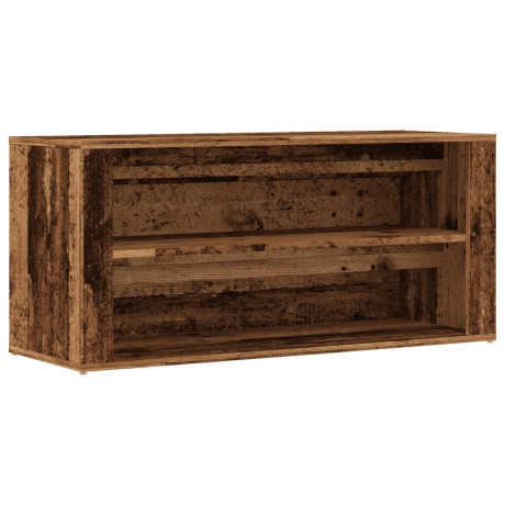 vidaXL Schoenenbank 100x35x45 cm bewerkt hout oud houtkleurig afbeelding2 - 1