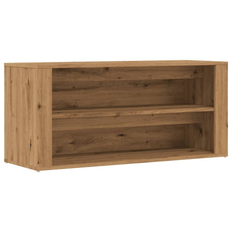 vidaXL Schoenenbankje 100x35x45 cm bewerkt hout artisanaal eikenkleur afbeelding2 - 1