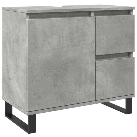 vidaXL Badkamerkast 65x33x60 cm bewerkt hout betongrijs afbeelding2 - 1