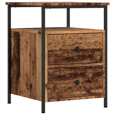 vidaXL Nachtkastje 44x45x60 cm bewerkt hout oud houtkleurig afbeelding2 - 1