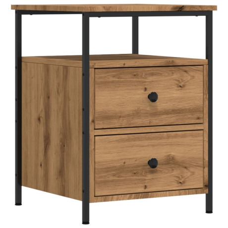 vidaXL Nachtkastje 44x45x60 cm bewerkt hout artisanaal eikenkleurig afbeelding2 - 1