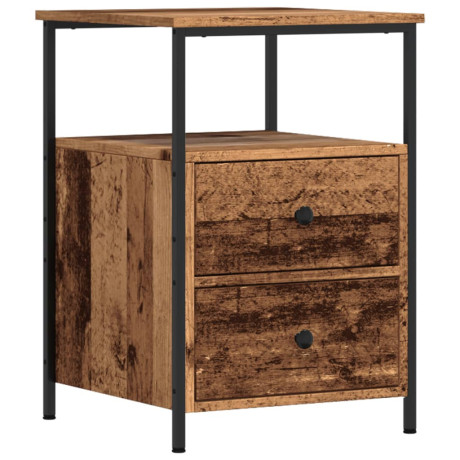 vidaXL Nachtkastje 34x35,5x50 cm bewerkt hout oud houtkleurig afbeelding2 - 1