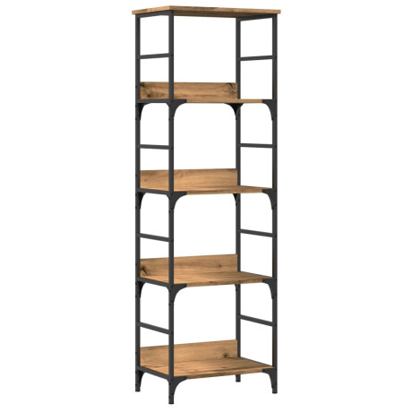 vidaXL Boekenrek 50x33x153 cm bewerkt hout artisanaal eikenkleurig afbeelding2 - 1