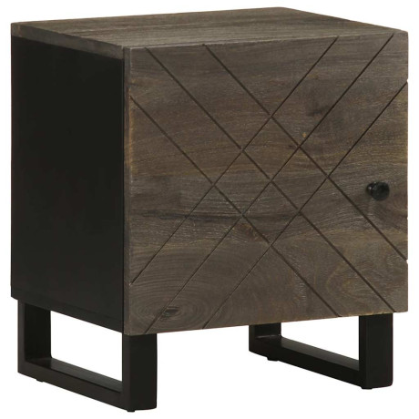 vidaXL Nachtkastjes 2 st 40x33x46 cm massief mangohout zwart afbeelding2 - 1