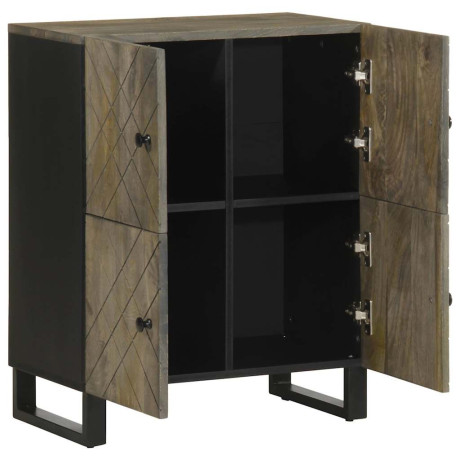 vidaXL Dressoir 60x33x75 cm massief mangohout zwart afbeelding2 - 1