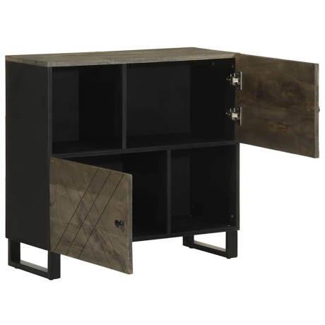 vidaXL Dressoir 80x33x75 cm massief mangohout zwart afbeelding2 - 1