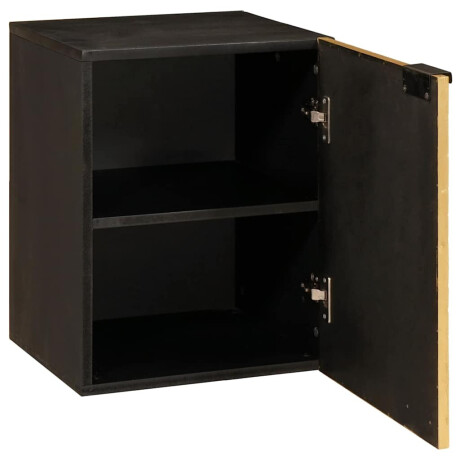 vidaXL Badkamer Kast Zwart en Goud 38 x 33 x 48 cm massief mangohout afbeelding2 - 1