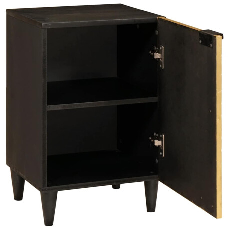 vidaXL Badkamer Kast Zwart en Goud 38 x 33 x 58 cm massief mangohout afbeelding2 - 1