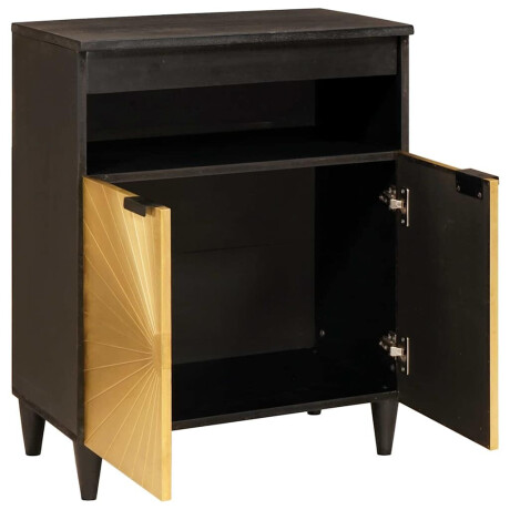 vidaXL Dressoir Zwart en Goud 60 x 33 x 75 cm massief mangohout afbeelding2 - 1