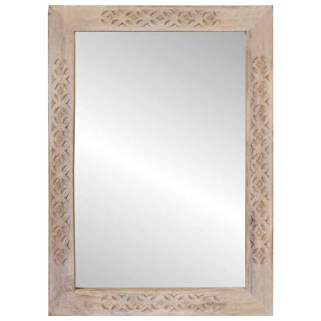 vidaXL Spiegel met spiegel Wit 57 x 70 x 3 cm massief mangohout afbeelding2 - 1