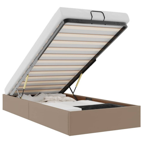 vidaXL Bedframe zonder matras 90x200 cm kunstleer cappuccinokleurig afbeelding2 - 1