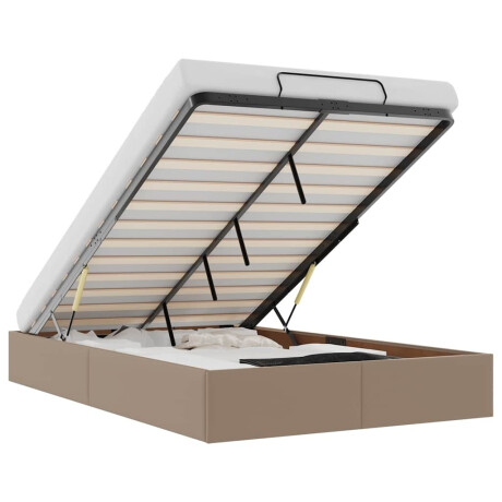 vidaXL Bedframe zonder matras 120x200 cm kunstleer cappuccinokleurig afbeelding2 - 1