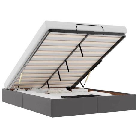 vidaXL Bedframe zonder matras 140x190 cm kunstleer grijs afbeelding2 - 1