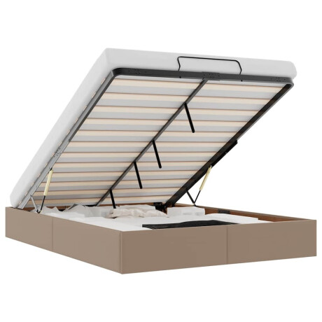 vidaXL Bedframe zonder matras 140x190 cm kunstleer cappuccinokleurig afbeelding2 - 1