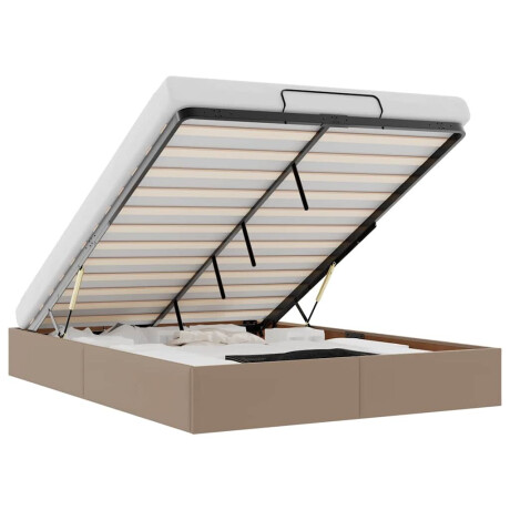 vidaXL Bedframe zonder matras 140x200 cm kunstleer cappuccinokleurig afbeelding2 - 1