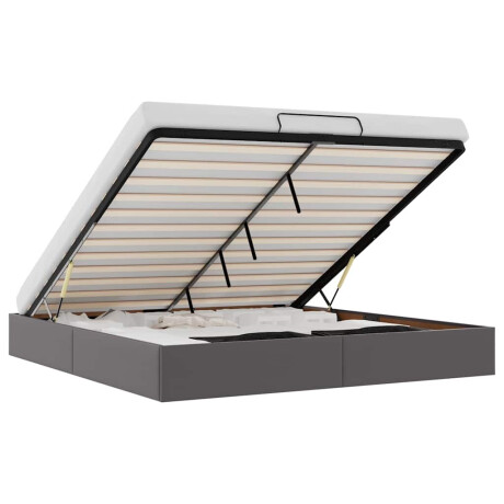 vidaXL Bedframe zonder matras 200x200 cm kunstleer grijs afbeelding2 - 1