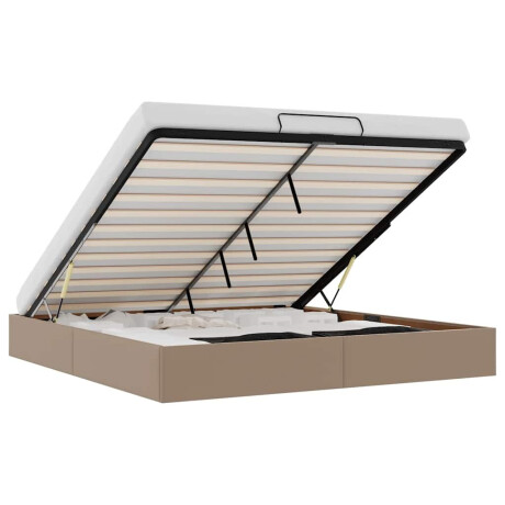 vidaXL Bedframe zonder matras 200x200 cm kunstleer cappuccinokleurig afbeelding2 - 1