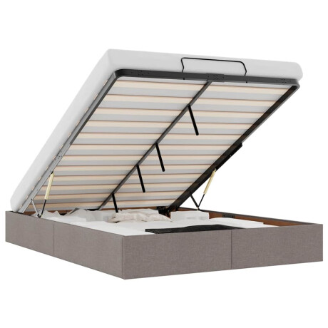 vidaXL Bedframe zonder matras 140x190 cm stof taupe afbeelding2 - 1