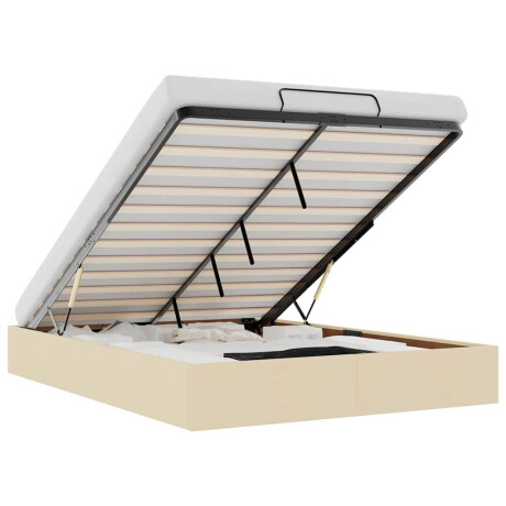 vidaXL Bedframe zonder matras 140x190 cm stof crèmekleurig afbeelding2 - 1