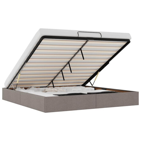 vidaXL Bedframe zonder matras 160x200 cm stof taupe afbeelding2 - 1