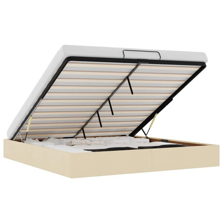 vidaXL Bedframe zonder matras 180x200 cm stof crèmekleurig afbeelding2 - 1