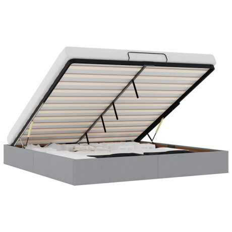 vidaXL Bedframe zonder matras 200x200 cm stof lichtgrijs afbeelding2 - 1