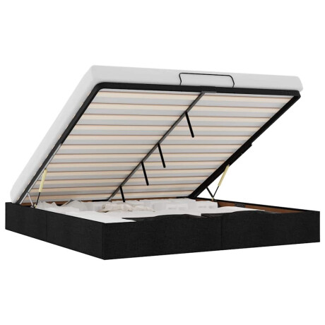 vidaXL Bedframe zonder matras 200x200 cm stof zwart afbeelding2 - 1