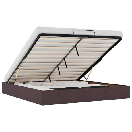 vidaXL Bedframe zonder matras 200x200 cm stof donkerbruin afbeelding2 - 1