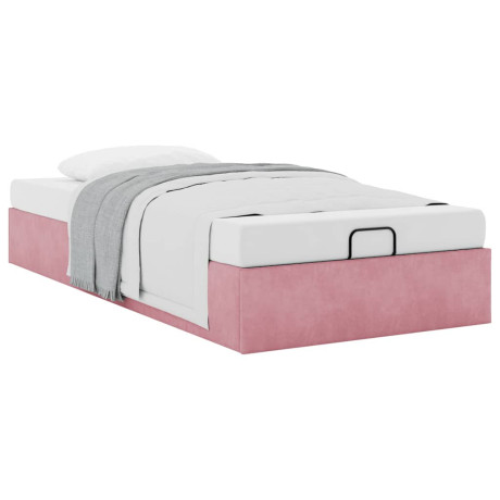 vidaXL Bedframe zonder matras 90x190 cm fluweel roze afbeelding2 - 1