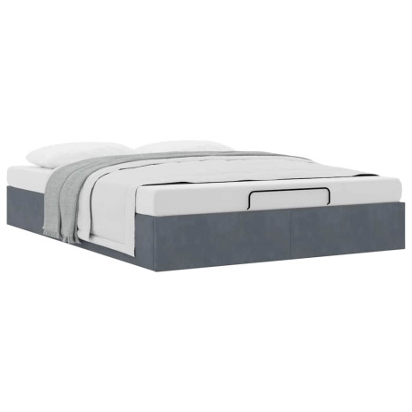 vidaXL Ottoman bedframe zonder matras 140x190 cm fluweel donkergrijs afbeelding2 - 1