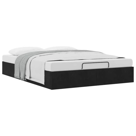 vidaXL Ottoman bedframe zonder matras 140x190 cm fluweel zwart afbeelding2 - 1