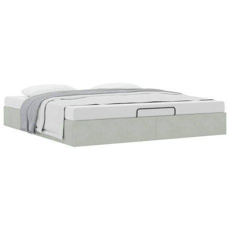 vidaXL Ottoman bedframe zonder matras 180x200 cm fluweel lichtgrijs afbeelding2 - 1